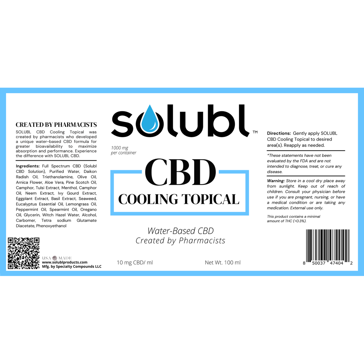 SOLUBL Cooling Topical (1000mg)